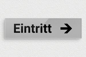 Türschilder - Schild 'Eingang rechts' - 170 x 45 mm - Plexiglas - gris-noir - glue - de-tur-schild-eintritt-009-1