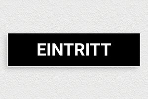 Türschilder - Eingangsschild - 200 x 50 mm - PVC - noir-blanc - glue - de-tur-schild-entritt-008-1