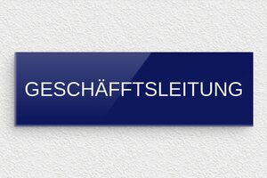 Büroschilder - Türschild für das Geschäftsführerbüro - 160 x 50 mm - Plexiglas - bleu-blanc - glue - de-tur-schild-firma-009-1