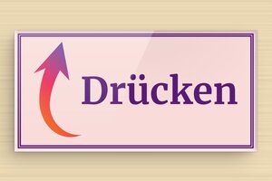 Hinweisschilder - Türschild 'Drücken' - 100 x 50 mm - Plexiglas - custom - glue - de-tur-schild-quadri-002-3