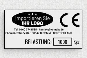 Kabelmarkierungen - de-typenschild-aufzug-001-0 - 100 x 50 mm - gris-noir - glue - de-typenschild-aufzug-001-0