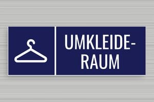 Schild Öffnungszeiten - Umkleideraum-Schild - 210 x 75 mm - PVC - bleu-marine-blanc - glue - de-umkleide-raum-schild-005-3