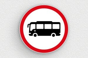 Schild für Verkehr und Transportmittel - Schild 'Busfahren verboten' - 300 x 300 mm - PVC - custom - glue - de-verkehrzeichen-001-4