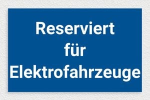 Schild für Verkehr und Transportmittel - Schild 'Parkplatz für Elektrofahrzeuge' - 400 x 250 mm - PVC - bleu-blanc - glue - de-verkehrzeichen-002-1