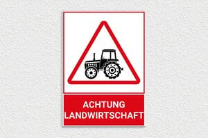 Schild für Verkehr und Transportmittel - Schild 'Ausfahrt von landwirtschaftlichen Geräten' - 300 x 420 mm - PVC - custom - glue - de-verkehrzeichen-002-5