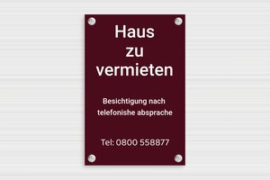 Zu vermieten schild - Dekoschild 'Aperitifplatz' - 200 x 300 mm - PVC - bordeau-blanc - suction-cup - de-vermieten-schild-001-2