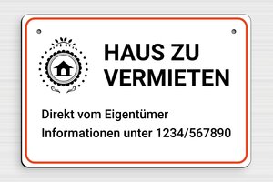 Zu vermieten schild - de-vermieten-schild-001-4 - 210 x 140 mm - custom - holes-only - de-vermieten-schild-001-4