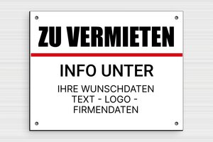 Zu vermieten schild - de-vermieten-schild-001-5 - 180 x 140 mm - custom - holes-only - de-vermieten-schild-001-5