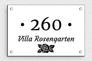 Hausschilder - de-villa-schild-011-1 - 150 x 100 mm - blanc-noir - screws - de-villa-schild-011-1