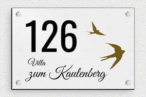 Hausschilder - de-villa-schild-014-1 - 150 x 100 mm - gris-noir - screws - de-villa-schild-014-1