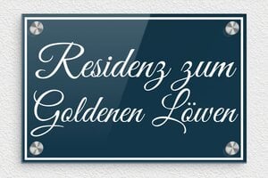 Namensschild haustür - de-villa-schild-019-1 - 210 x 140 mm - custom - screws-caps - de-villa-schild-019-1