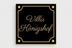 Hausschilder - de-villa-schild-021-1 - 100 x 100 mm - noir-or - screws - de-villa-schild-021-1