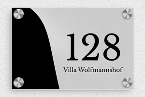 Hausnummernschild - de-villa-schild-022-2 - 150 x 100 mm - anodise - screws-caps - de-villa-schild-022-2