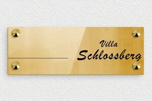 Namensschild haustür - de-villq-schild-009-1 - 200 x 70 mm - poli - screws-caps - de-villq-schild-009-1