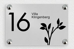 Hausnummernschild - de-vills-schild-016-1 - 150 x 100 mm - anodise - screws-caps - de-vills-schild-016-1