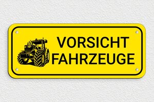 Warnschilder - Schild 'Achtung vor Maschinen' - 300 x 120 mm - PVC - jaune-noir - screws - de-vorsicht-fahrzeuge-003-1