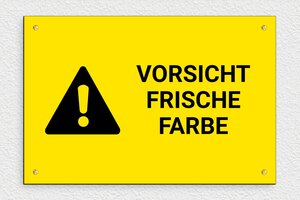 Warnschilder - Schild 'Vorsicht, frische Farbe' - 300 x 200 mm - PVC - jaune-noir - screws - de-vorsicht-frische-farbe-001-1