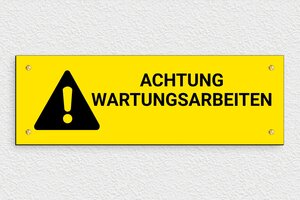 Warnschilder - Schild 'Wartungsarbeiten im Gange' - 300 x 100 mm - PVC - jaune-noir - screws - de-wartungs-arbeiten-005-1