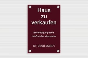 Zu verkaufen schild - Dekoschild 'Aperitifplatz' - 200 x 300 mm - PVC - bordeau-blanc - suction-cup - de-zu-verkaufen-schild-004-1