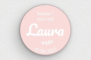 Tableau date de naissance - PVC - 120 x 120 mm - custom - glue - deco-cadeau-naissance-005-1