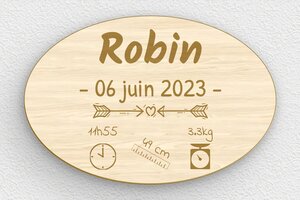 Cadeau de naissance personnalisé - Bois - 150 x 100 mm - erable - glue - deco-cadeau-naissance-005-3