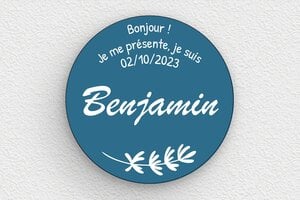 Tableau date de naissance - PVC - 120 x 120 mm - custom - glue - deco-cadeau-naissance-006-1