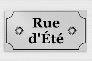 Plaque metal deco - Plaque déco Rue d'Été - 300 x 150 mm - Aluminium - anodise - glue - deco-metal-002-1