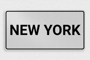 Plaque métal déco New York - deco-metal-new-york-001-3 - 300 x 150 mm - anodise - glue - deco-metal-new-york-001-3