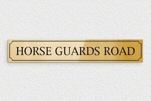 Plaque de rue personnalisée - Plaque déco Horse Guards Road - 300 x 50 mm - Laiton - poli - none - deco-rue-anglaise-001-4