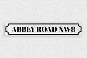 Plaque de rue personnalisée - Plaque déco Abbey Road NW8 - 300 x 50 mm - Aluminium - brosse - none - deco-rue-anglaise-002-4