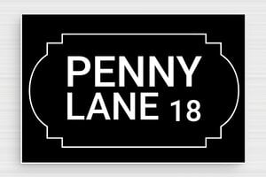 Plaque de rue personnalisée - Plaque déco Penny Lane 18 - 150 x 100 mm - PVC - noir-blanc - glue - deco-rue-anglaise-005-4