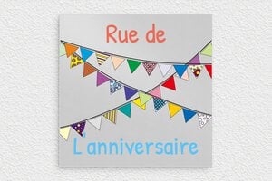 Plaque de rue anniversaire - Plaque Rue de l'anniversaire - 200 x 200 mm - Aluminium - anodise - none - deco-rue-anniversaire-001-4