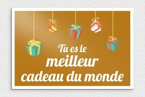 Plaques cadeau personnalisées - Plaque le meilleur cadeau du monde - 300 x 200 mm - PVC - or-noir - none - deco-rue-cadeau-003-4