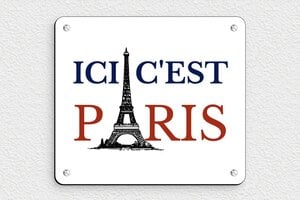 Plaque de rue ici c’est Paris - Plaque déco Paris - 170 x 150 mm - PVC - custom - screws - deco-rue-ici-cest-paris-003-4