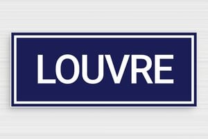 Plaque de rue personnalisée - Plaque louvre - 200 x 80 mm - PVC - bleu-marine-blanc - glue - deco-rue-metro-parisien-001-4