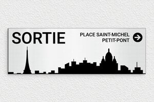 Plaque de rue personnalisée - deco-rue-metro-parisien-005-4 - 300 x 100 mm - gris-brosse-noir - none - deco-rue-metro-parisien-005-4