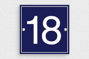 Plaque de rue personnalisée - deco-rue-paris-002-4 - 100 x 100 mm - bleu-marine-blanc - screws - deco-rue-paris-002-4