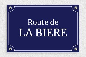 Route de la bière - Panneau Route de la Bière - 300 x 200 mm - PVC - bleu-marine-blanc - screws-caps - deco-rue-paris-015-1