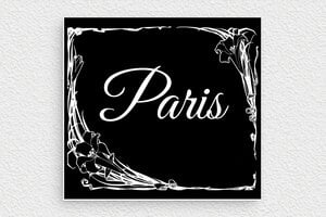 Plaque de rue personnalisée - Plaque déco Paris - 130 x 120 mm - PVC - noir-blanc - none - deco-rue-paris-ancienne-003-4