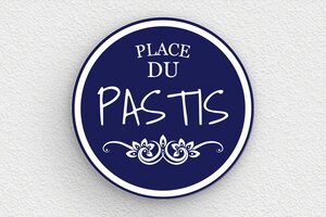 Place du pastis - Plaque ronde Place du Pastis - 200 x 200 mm - PVC - bleu-marine-blanc - none - deco-rue-place-pastis-002-4