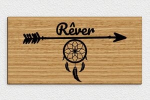 Tableau personnalisé - Plaque déco rêver - 300 x 150 mm - Bois - chene - none - deco-tableau-bois-002-3