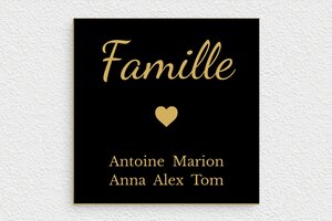 Tableau personnalisé - deco-tableau-famille-001-3 - 150 x 150 mm - noir-or - glue - deco-tableau-famille-001-3