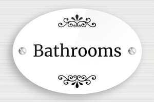 Acrylic Signs - Bathroom Sign - Plexiglass - Oval - 105 x 70 mm - blanc-noir - screws - en-uk-bathroom-sign-016-1-1748952762004 Acrylic Signs - Bathroom Sign - Plexiglass - Oval - 105 x 70 mm - blanc-noir - screws - en-uk-bathroom-sign-016-1-1748952762004
