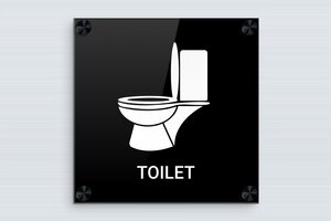 Toilet Signs for Doors - Bathroom Sign - Plexiglass - 150 x 150 mm - custom - screws-caps - en-uk-bathroom-sign-020-1-1748952830880