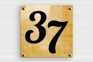 House Number Signs - Printed brass - poli-noir - screws-caps - en-uk-brass-plate-024-1-1748951498525