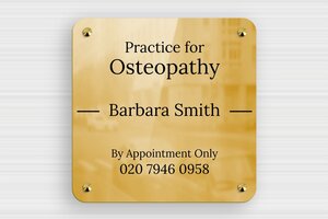 Business Signs - Printed brass - poli-noir - screws-caps - en-uk-brass-practice-sign-010-3-1748963748405