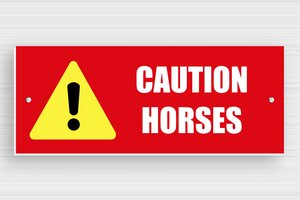 Horse Signs - Foam PVC - custom - screws - en-uk-caution-horses-sign-002-3-1748946776990