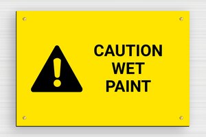 Warning Signs - Sign 'Caution, Wet Paint' - jaune-noir - screws - en-uk-caution-wet-paint-001-1-1748950004668
