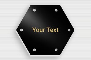 Hexagonal Signs - Printed Aluminium - noir-blanc - holes-only - en-uk-checkered-sign-001-1-1748959146404
