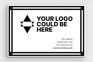 Business Signs with Logo - Engraved PVC - blanc-noir - screws-caps - en-uk-company-logo-005-0-1748950740405